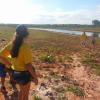 Lobos visitando nascente d'água